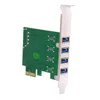 Câbles d'ordinateur profil bas 4 Ports PCI-E vers USB 3.0 HUB adaptateur de carte d'extension PCI Express 5 Gbps pour carte mère