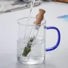 Outils à thé 3 tailles Passoire à thé en verre transparent réutilisable Infuseur Tuyau de filtre Verres Outil de cuisine avec couvercle en liège Tube à essai de brassage pour tasse Feuilles de thé en vrac fantaisie