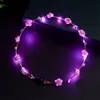 Święta Bożego Narodzenia Flashing LED Strings Strings Glow Flower Crown Opaski na głowę lekkie przyjęcie urodzinowe girland