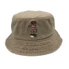 hat Red Stripe Embroidery Bear Men039s Hat Bucket Khaki Outdoor Vintage Cap New With Tag Whole5449405