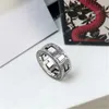 Designer Band Anneaux Hommes Hip Hop Femme Amour Couple Bague De Luxe Bijoux Viper Gravure Anneaux Rétro 925 Lettre En Argent Anelli Ringe 353S