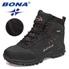 Zapatos de seguridad BONA Diseñadores Marca Botas de felpa de invierno Hombres Warm Snow Tobillo Hombre Zapatillas de cuero de acción de alta calidad Mansculino 220921