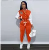 2023 NOUVEAU Pantalon deux pièces pour femmes Casual Baseball Jurk Automne Femmes SportTracksuit Haut à manches longues Pantalon Slim Couleurs Noir Blanc Tenues assorties Vêtements de rue