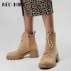 Boots Cross Cross Tiled Coled for Women Autumn Winter Eco-FiRELLY LEATHER REOL REOLE TEE ZIP Platfor