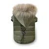 Vêtements pour chiens hiver chaud doudoune vêtements pour animaux de compagnie chiot lumière à quatre pattes à capuche manteau ours en peluche grande combinaison Ski costume 2022