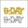 Party Decoration Happy Bday Connection Letters Foil Balloons Birthday Decorations Kids Air Balloon Baby Shower Drop Deliv Packing2010 Dhlwz