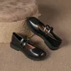 Dress Shoes French small leather shoes light mouth British round head loafers women's summer flat sole shoes with soft