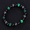 Strand hematita tigre olho de olho preto bracelete de miçanga natural pulseira de contas de pedra pulseira para homens jóias de moda feminina