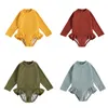 1-5Years Girls One-Pieces Swimwear Summer Toddler Kids Girls Long Sleeve Ruffles Swimsuits Children Beachwear Bathing Suits 20220921 E3