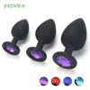 ビューティーアイテムfxinba 3pcs/set metal anal plug silicone butt s/m/lセクシーなジュエリーおもちゃ女性男性大人ゲームマスターベーターショップ