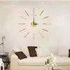 Wall Clocks 2022 3D Roman Numeral Clock Sticker Acrylic Mirror Fashion DIY Quartz Watch Home Decoration Living Room Mural