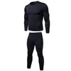 Herrspårar 2st Mens Mens Winter Warm Ultra-Soft Fleece-fodrad termisk övre underkläder Set Men Ropa Termic Long Johns