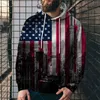 Felpe con cappuccio da uomo Felpe con bandiera americana 3D Stampa Felpa con cappuccio da uomo Felpe con cappuccio Abbigliamento Casual Allentato Streetwear Moda maschile Autunno Primavera Capispalla 4XL