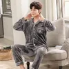 Heren slaapkleding l-3xl flanel pyjama sets voor mannen winter dik houd warme pyjama's lange mouw pyjama mannelijke huiskleding pijamas hombre