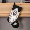 Halloween-Dekoration Socken mit Totenkopf-Geisterdruck Geschenktüte Horrorszene Dekor Sockenanhänger Event Party Supplies RRB15603