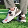 Klädskor zapatos de golf profesionales para hombre zapatillas con picos resistentes al agua color blanco y neger entrenadores 220921