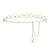 Belts 667E Dress Chain Belt Decorative Pendant For Women Dresses Body Jewelry Waist