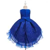 Girl Dresses Children Princess Dress Girls Tail Flower For Weddings Lace Show WED90649