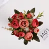 Dekorative Blumen, 1 Stück, künstliche kleine Rose, Blumenkopf, Blumenstrauß, Hochzeit, Weihnachtsdekoration, für Zuhause, DIY, Jahr, Süßigkeitenbox