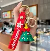 Noël dessin animé porte-clés ornements pendentif porte-clés père Noël bonhomme de neige et arbre