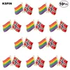 Rainbow Greenland Islands Friendship Flag Lapel Pin Flag badge Brooch Pins Badges