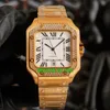 6 стилей CA Watches SA0018 39 мм SANTO Автоматические механические мужские часы для бриллиантовой рамки белый циферблат браслет из розового золота.