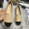 Classic Flats Dress Shoe Designer Loafer For Woman Fashion Leather Canvas Casual Shoes Slip-on Spring Autumn EU42