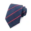 Bow Ties High Quality 8cm Geometric Striped Floral Men's Red Blue Grey Green Classic Neck Leisure Business Wedding Silk Necktie