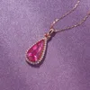 Medaglioni Ciondolo goccia d'acqua in oro rosa 18 carati Collana con pendenti color argento per matrimonio per le donne Gioielli girocollo per feste di compleanno