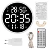 Wall Clocks 12 Inch Smart Brightness Remote Control With Calendar Temperature Humidity Home Decoration Gift For Friends Led Clock Alarm