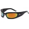 النظارات الشمسية 2000S الأبيض Y2K النساء الرجال مصمم فاخر فاسق الرياضة نظارات شمسية ظلال فريدة من نوعها UV400 التفاف حول نظارات ركوب