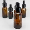 5-100ml Empty Essential Oil Dropper Bottles Amber Perfume Containers Refillable Cosmetic Packaging