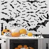 Party Decoration 24PCS/48PCS Halloween Prop 3D Horror Wall Sticker Black Bat PVC Background Arrangement