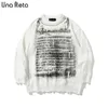Herrtr￶jor una reta tryck streetwear kl￤der l￥ng￤rmad pullover pull homme l￶st h￥l par 220920