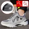 Botlar İş Güvenliği Ayakkabıları Erkekler Çelik Burunlu Delinmez Antismash Kadın Spor Sıcak Yıkılmaz Aşınma Hafif Esneklik 220921