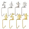 Christmas Stocking Fireplace Hook Decoration Gold/Silver Creative Snowflake Elk Metal Hook Non-slip For Xmas New Year Party Decor Supplies