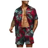 Tracki męskie 2022 Summer Men Sets Hawaiian Style Print Short Rleeve Lapel Shirt Shorts Streetwear Casual Holiday Męskie garnitury