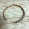 Bangle BR002 Etnisk tibetansk 3 färg koppar flätad 6mm öppen rygg vintage nepal metall flickor justerbar armband manschett