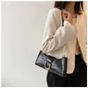 Evening Bags 2022 PU Waterproof Simple Beaded Crocodile Pattern Design Casual Shoulder Crossbody Trend Mini Mobile Phone Women's Bag