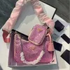 2022 Новые женские дизайнеры 2pcs/set Armpit Diamonds Bag Bag Crossbody Luxurys Кожаные пакеты на плеч
