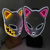 Party Masks Cosplay Halloween Luminous Light Up Led El Wire Neon Glowing Anime Masque Masquerade Horror 220920