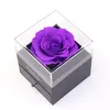 Preserved Flower In Glass Dome Eternal Rose Decoration Red Ecuador Gift Box Can Put Ring Valentines Day Birthday Creative Gifts for Women