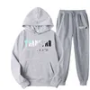 FW22 TRAPSTAR Tryckt Streetwear Herr Dam Träningsoverall Fleece Varm Tvådelad Set Hoodie Byxor Set Sweatshirts Jogging Man