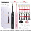 Zahnbürste CANDOR CD5166 Schallzahnbürste für Erwachsene, automatisch, elektrisch, wiederaufladbar, mit 8 Köpfen, Ersatz-IPX8-Zahnbürste 220921