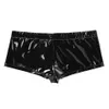 Beauty Items Mens sexyy Open Crotch Leather Short Pants For sexy Erotic Below Crotchless Shiny Patent Fetish Boxer Hot Porn sexyi