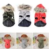 Abbigliamento per cani Piumino invernale caldo Abbigliamento per animali Cucciolo Cappotto leggero a quattro zampe con cappuccio Teddy Bear Tuta da sci grande combinazione 2022