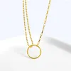 Kettingen 925 Sterling Silver Simple Circle sleutelbeen ketting dubbele ketting voor vrouwen bruiloftsfeestje juwelen accessoires vriendin cadeau