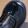 Buty jesienne zima patent skórzane dziewczyny krótkie jasne przednie zamek zielone dziewczęta bez poślizgu moda pojedyncza buty 220921