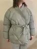 Mujeres abajo Parkas Hzirip Diseño Mujeres Invierno Sólido Fajas Abrigo Femenino Grueso Alta Calidad Estudiantes Outwear Sweet Office Lady Chaqueta cálida 220921