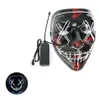 Máscara de Halloween Horror Cosplay Máscara LED Light Up El Wire Scary Glow in Dark Masque Festival Supplies GC0924X2
